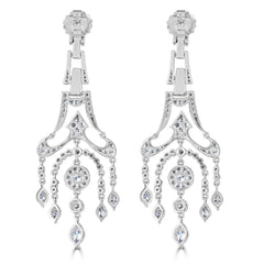 White Gold Chandelier Earrings with Diamonds