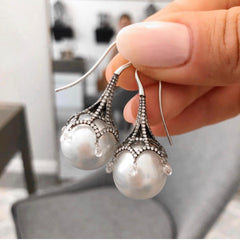Dangle South Sea Pearl and Diamond Earrings