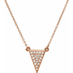 Pave Diamond Triangle Necklace
