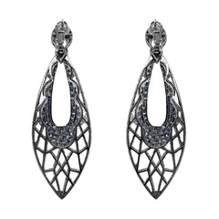 Big Drop Earring with Cabochon Sapphires and Diamonds