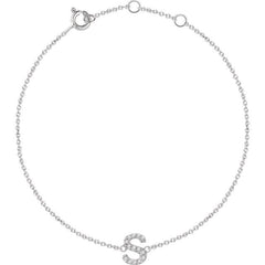 Initial Diamond Chain Bracelet