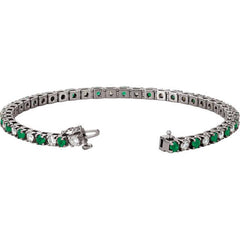 Emerald and Diamond Tennis Bracelet