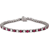 Ruby and Diamond Tennis Bracelet