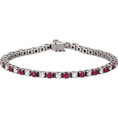 Ruby and Diamond Tennis Bracelet