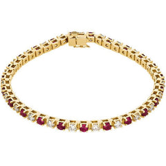 Ruby and Diamond Tennis Bracelet