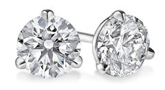 Classic Three Prong Round Diamond Studs