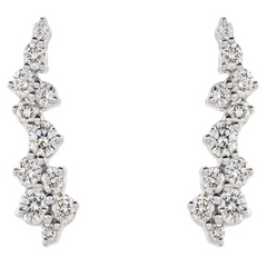 Cluster Diamond Ear Climbers
