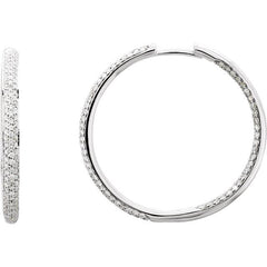 Pave Diamond Hoop Earrings