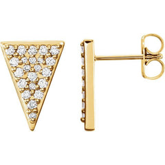 Pave Diamond Triangle Stud Earrings