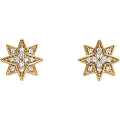 Pave Diamond Starburst Stud Earrings