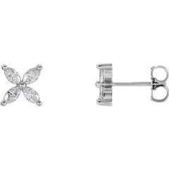 Marquise Diamond Cluster Earrings