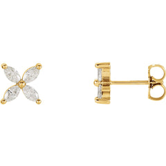 Marquise Diamond Cluster Earrings