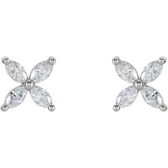 Marquise Diamond Cluster Earrings