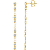 Bezel Set Diamond Chain Earrings
