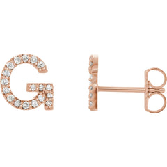 Pave Diamond Initial Letter Single Earring