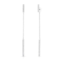 Pave Diamond Bar Chain Earrings