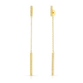 Pave Diamond Bar Chain Earrings
