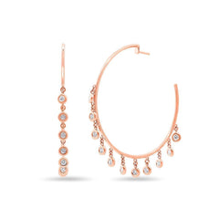 Bezel Set Diamond Gypsy Earrings