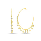 Bezel Set Diamond Gypsy Earrings