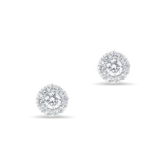 Pave Diamond Halo Stud Earrings