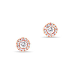 Pave Diamond Halo Stud Earrings