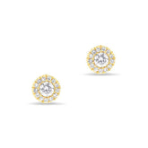 Pave Diamond Halo Stud Earrings