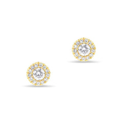 Pave Diamond Halo Stud Earrings