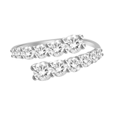 18k Gold Bi-pass Ring with Round Brilliant Diamonds