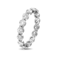 14k White Gold Eternity Band with Round Diamonds