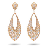 Rose Gold and Diamonds Teardrop Earrings