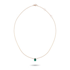 Pear Shaped Emerald Solitaire Necklace
