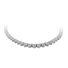 Essentials Three Prongs Graduated Tennis Necklace