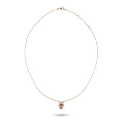 Diamonds and Sapphire Hamsa Hand Necklace