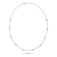 Yellow Gold Bezel Set Diamond Necklace