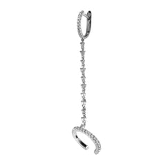 White Gold Dangle Cuff Earring