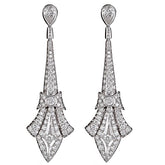 Art Deco Style Dangle Earrings with Diamonds