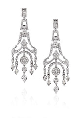 White Gold Chandelier Earrings with Diamonds