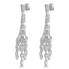 White Gold Chandelier Earrings with Diamonds