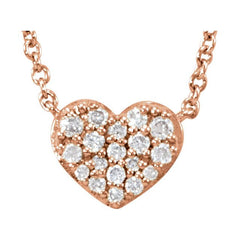 Pave Diamond Heart Necklace