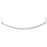 Pave Diamond Curved Bar Necklace