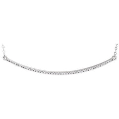 Pave Diamond Curved Bar Necklace