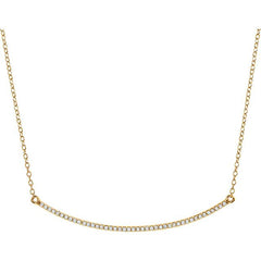 Pave Diamond Curved Bar Necklace