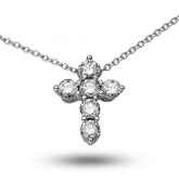 Round Diamond Cross Pendant - Small