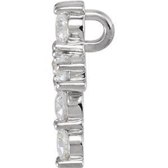 Round Diamond Cross Pendant - Small