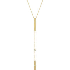 Engravable Bar and Chain "Y" Necklace