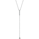 Pave Diamond Bar and Chain "Y" Necklace