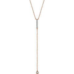 Pave Diamond Bar and Chain "Y" Necklace