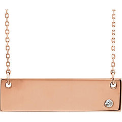Engravable Bar Necklace with Diamond