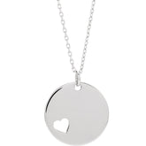Engravable Heart Disk Pendant