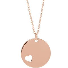 Engravable Heart Disk Pendant